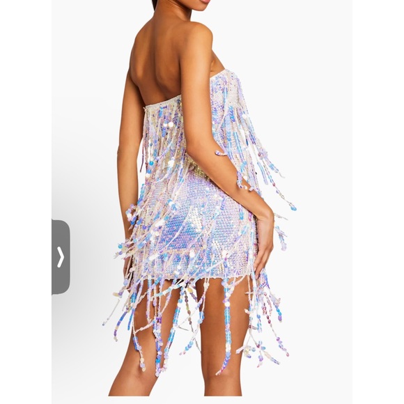 RETROFETE Shira Sequin Fringe Crochet Dress - Optic White / XS/S NWT - Picture 3 of 9